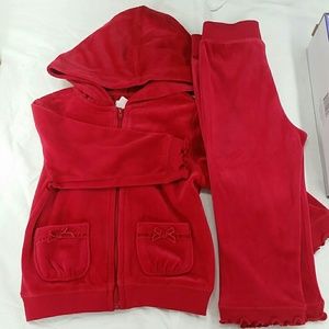 J . khaki 18 month Velour set zip up hooded